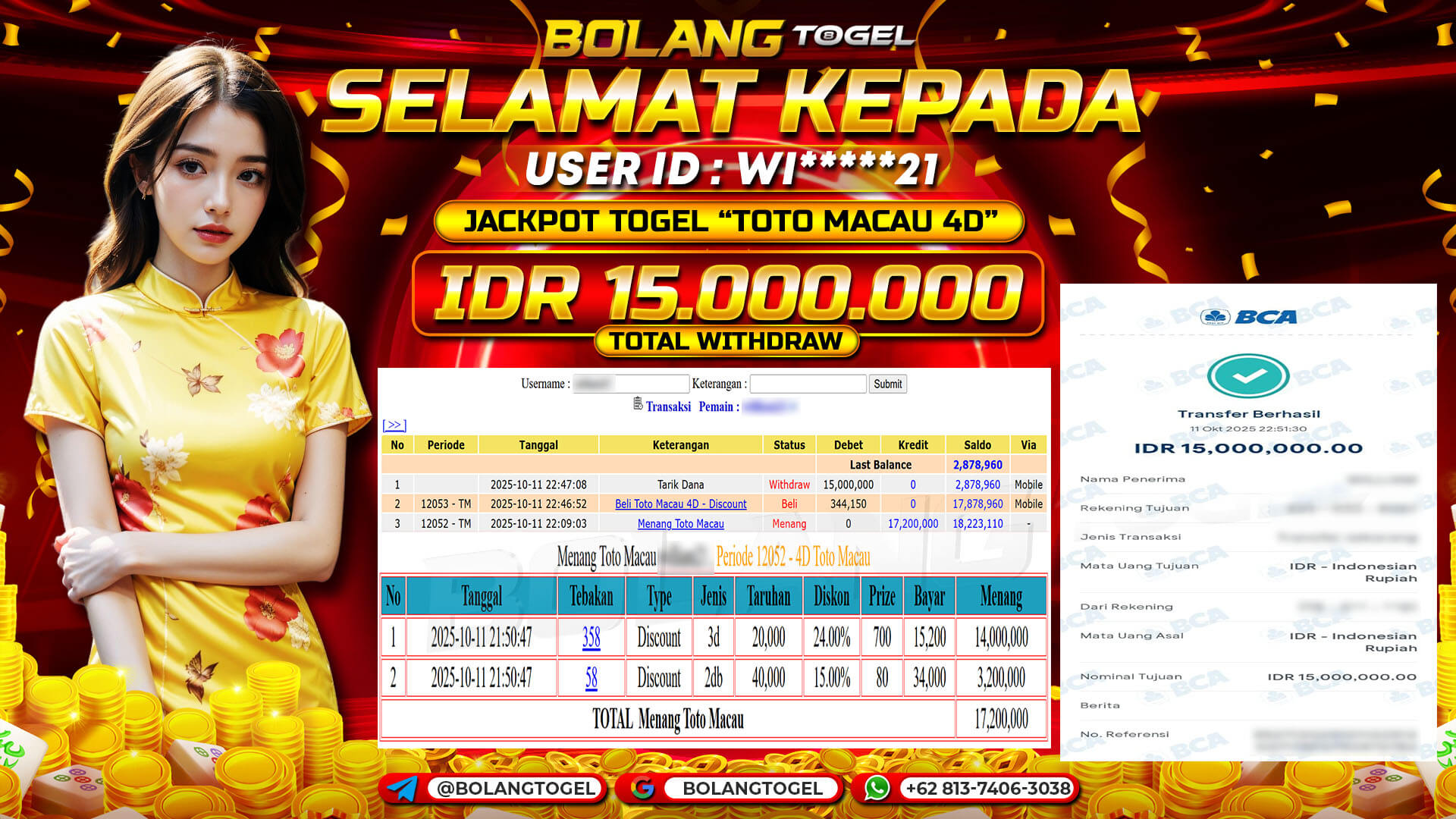 Bukti jackpot TOGEL TOTO MACAU 4D BOLANGTOGEL - gambar 1